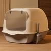 Large Pp Cat Litter Box Fully Enclosed Odor Control Cat Toilet Easy-To-Clean Litter Pan Anti-Tracking Pet Supplies