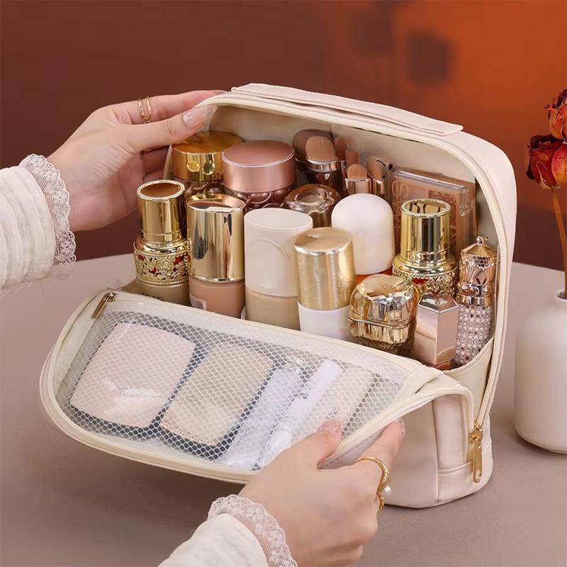 New High-end Cosmetic Bags Waterproof Large Capacity Compartmentalized Storage Bags Portable Magnetic Clasp Can Hung Travel Bags