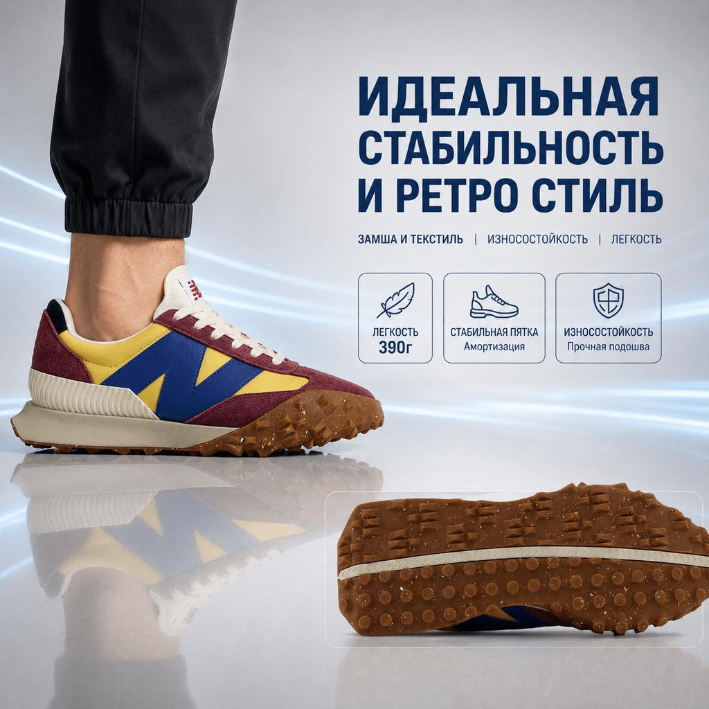 New Balance XC-72 Ulepszone Dziedzictwo - Burgundowe Sneakersy Unisex Czerwone Pole Pszenicy UXC72EA