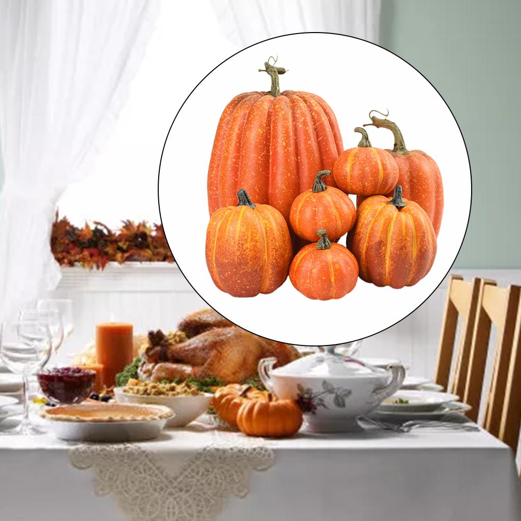 7 pz Zucca Artificiale Assortita Finta Zucca Simulazione per Halloween Festa del Ringraziamento Decorazione Casa Casa