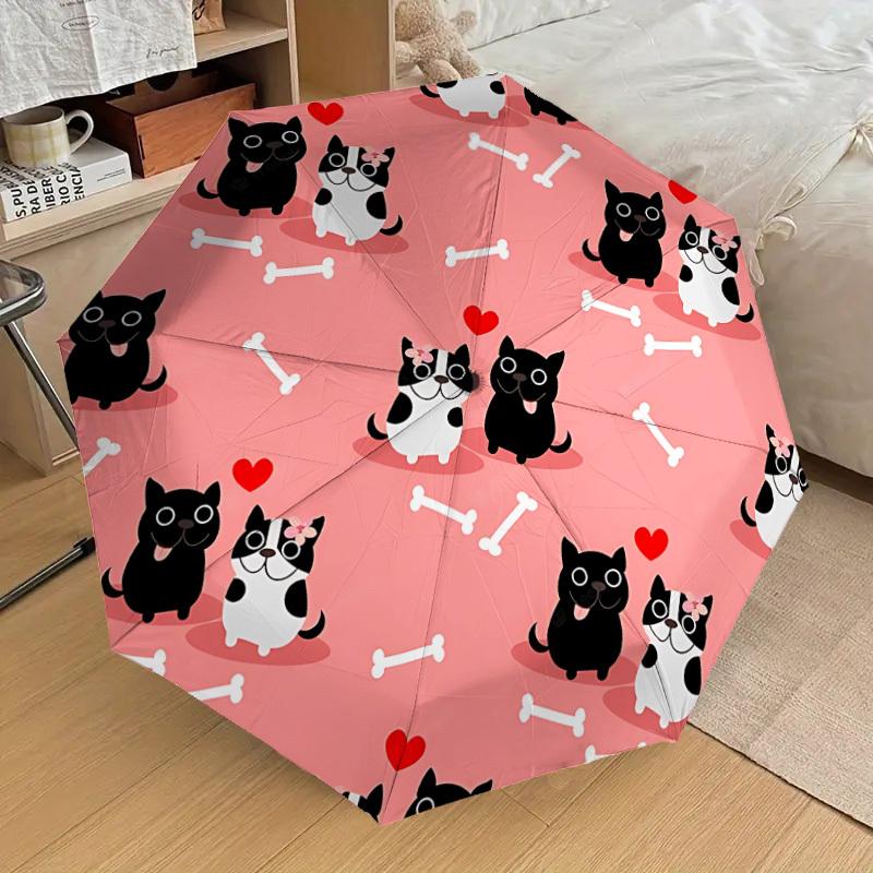 

1pc Cat Heart Pattern Automatic Open/Close Umbrella, 8-Rib Sturdy Frame, Umbrella for Travel, Everyday, Formal Events yy251126035