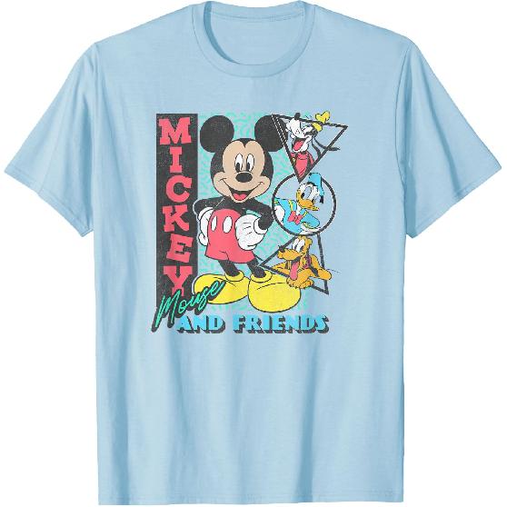 Disney Mickey & Friends Retro 90's Group Poster T-Shirt