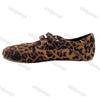 Fashion Women's Leopard Flats 2025 New Fashion Vintage Red Outdoor Mary Jane Shoes Lightweight Comfortable Slip on Luxury Ballet Shoes