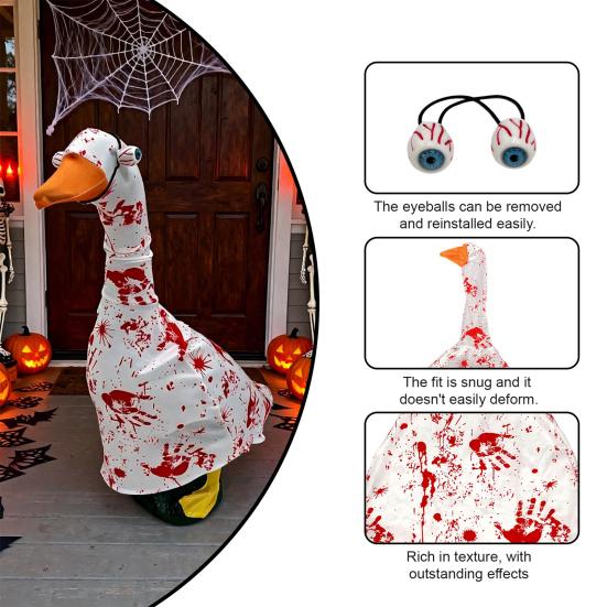 baizihuahu Porch Goose Blood Clothes, Halloween Costume Set, Scary Decorative Outfit for Garden Yard Balcony Courtyard, Spooky Celebration Party