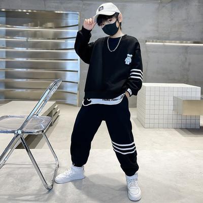 Jungen Frühjahrs- und Herbstanzüge Große Kinder Frühjahrs- und Herbstkleidung Westernstil Jungen Freizeitpullover Zweiteiliger Trend