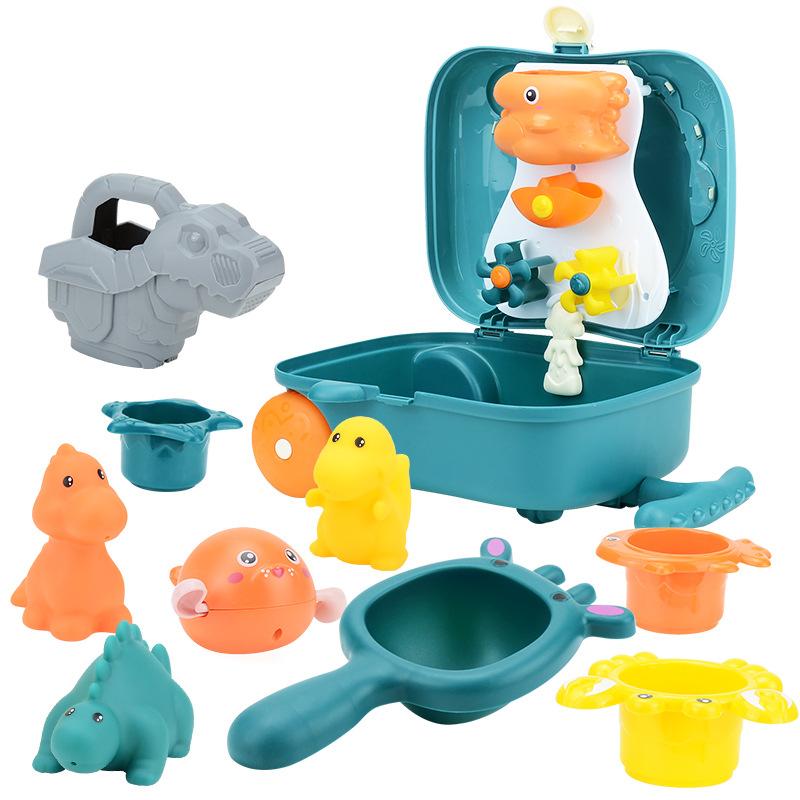 Bathroom Bath Children Trolley Case Set Baby Summer Vinyl Play Water Turn Music Beach Toys