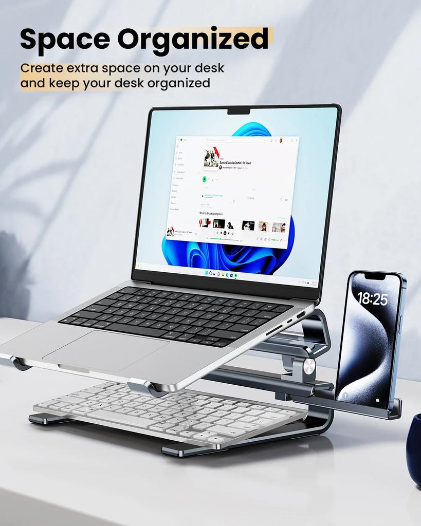 Eary Aluminum Laptop Stand for Desk With Height Adjustable Riser Ergonomic Universal For Notebook Macbook Lenovo Computer Holder