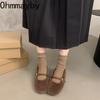Autumn Winter Women Fur Mary Jane Shoes Fashion Internal Elevation Shoes Ladies Comfort Warm Short Plush Shoes
