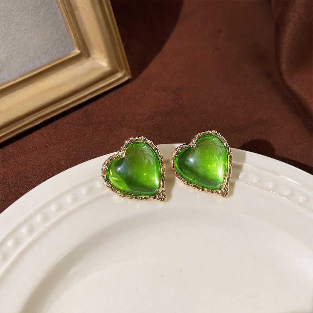 Cercei cu Zircon Stil Retro de Curte Mid-Century Smarald