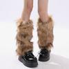 Y2k Zimní návleky na nohy Huňaté návleky na nohy Módní ponožky do bot Dámské Dívčí
