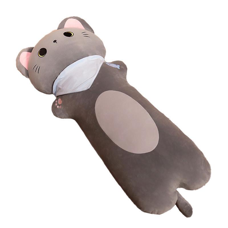 Bib Katt Plysjleketøy Lang Pute Tegneserie Utstoppet Dukke Dekorasjon Barnegave Søt