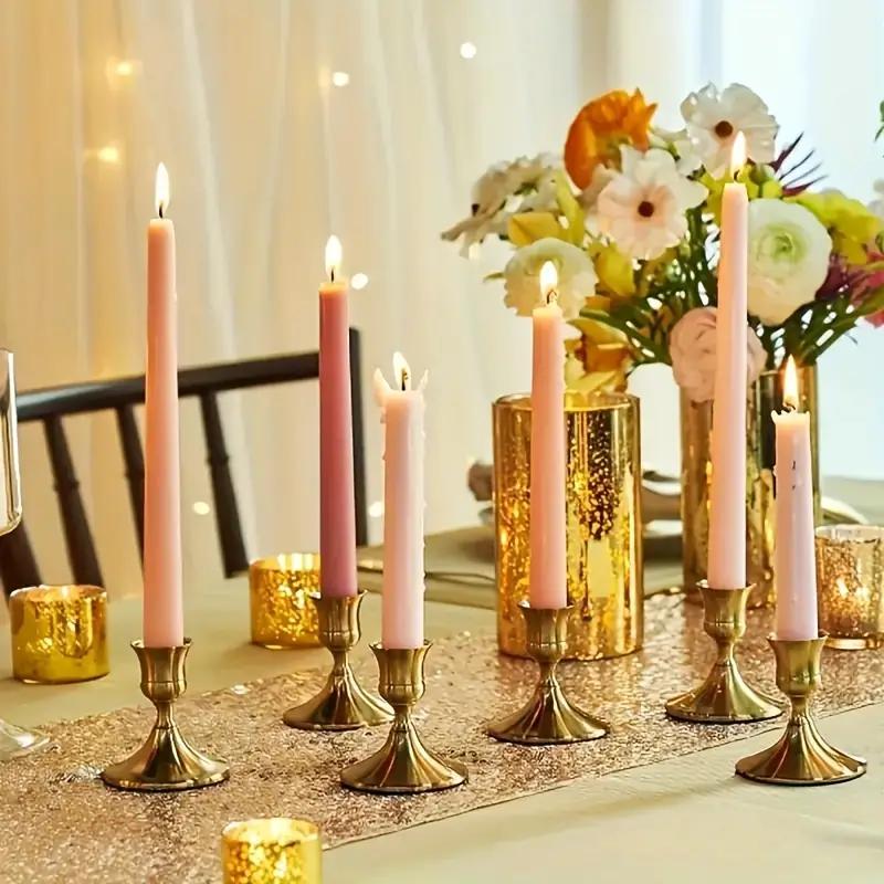 Modern Minimalist Short Candlestick Holders Metal Gold Black Silver Candle Stand For Home Table Wedding Festival Party Decor