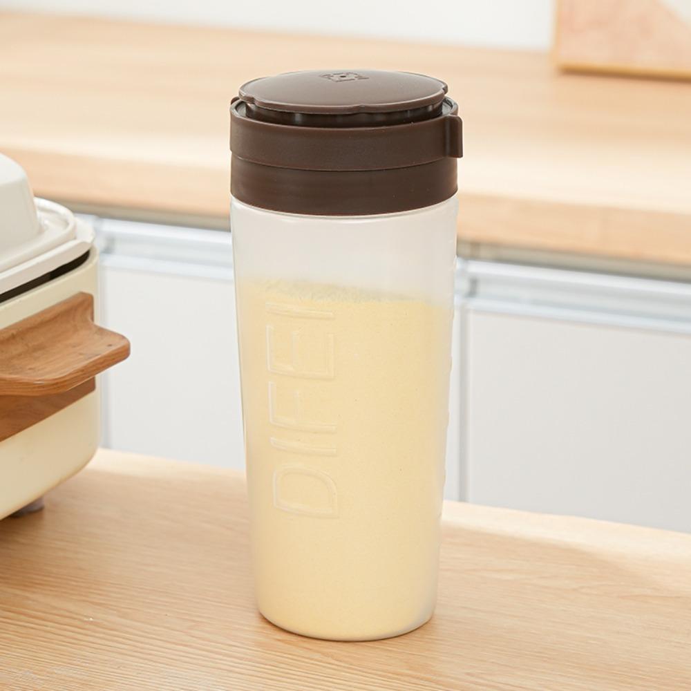 Rotatable Lid Barbecue Condiment Bottle Dustproof Plastic Seasoning Bottle Removable Scaled Flour Scattering Jar Snack