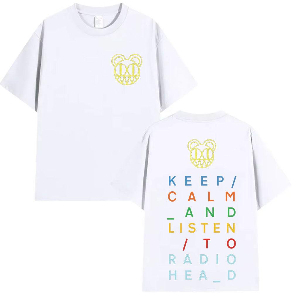 Radiohead Tour Album Pattern Tshirt 2025 Mens Womens Hip Hop Large Tshirt Y2K Breathable Pure Cotton Tshirt