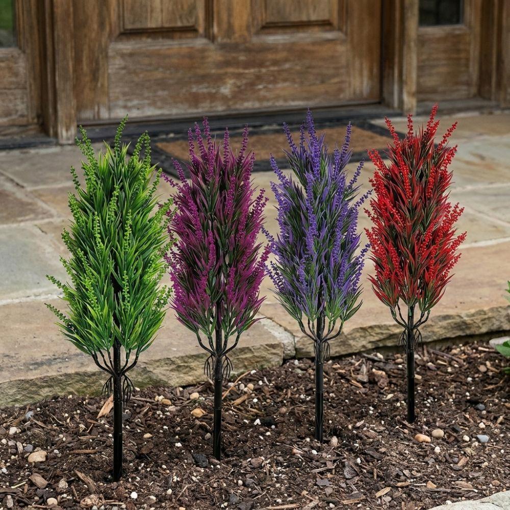 No Fade Lavender Tree Ground Stake UV Resistant Fake Flower Sprigs  Maintenance Free