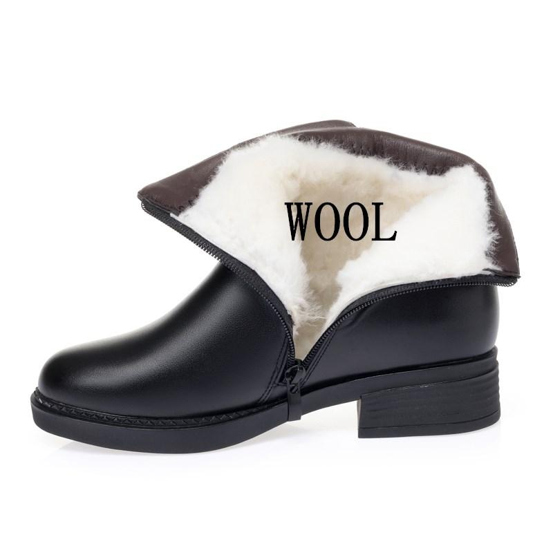Fashion AIYUQI Winter Boots Mother Shoes Large Size 42 43 Wool Mid-heel Thick Wool Ladies Short Boots Non-slip Female Snow Boots