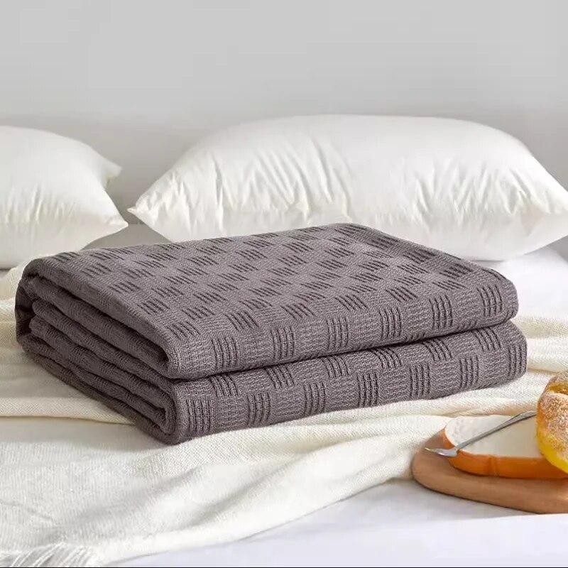 Pure Cotton Knitted Gauze Blanket Anti Static Comfortable Skin Friendly Bedding Breathable Hygroscopic Sofa Rest Quilt