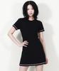 Deumakeu Girly Chic Stitch Mini Dress Black