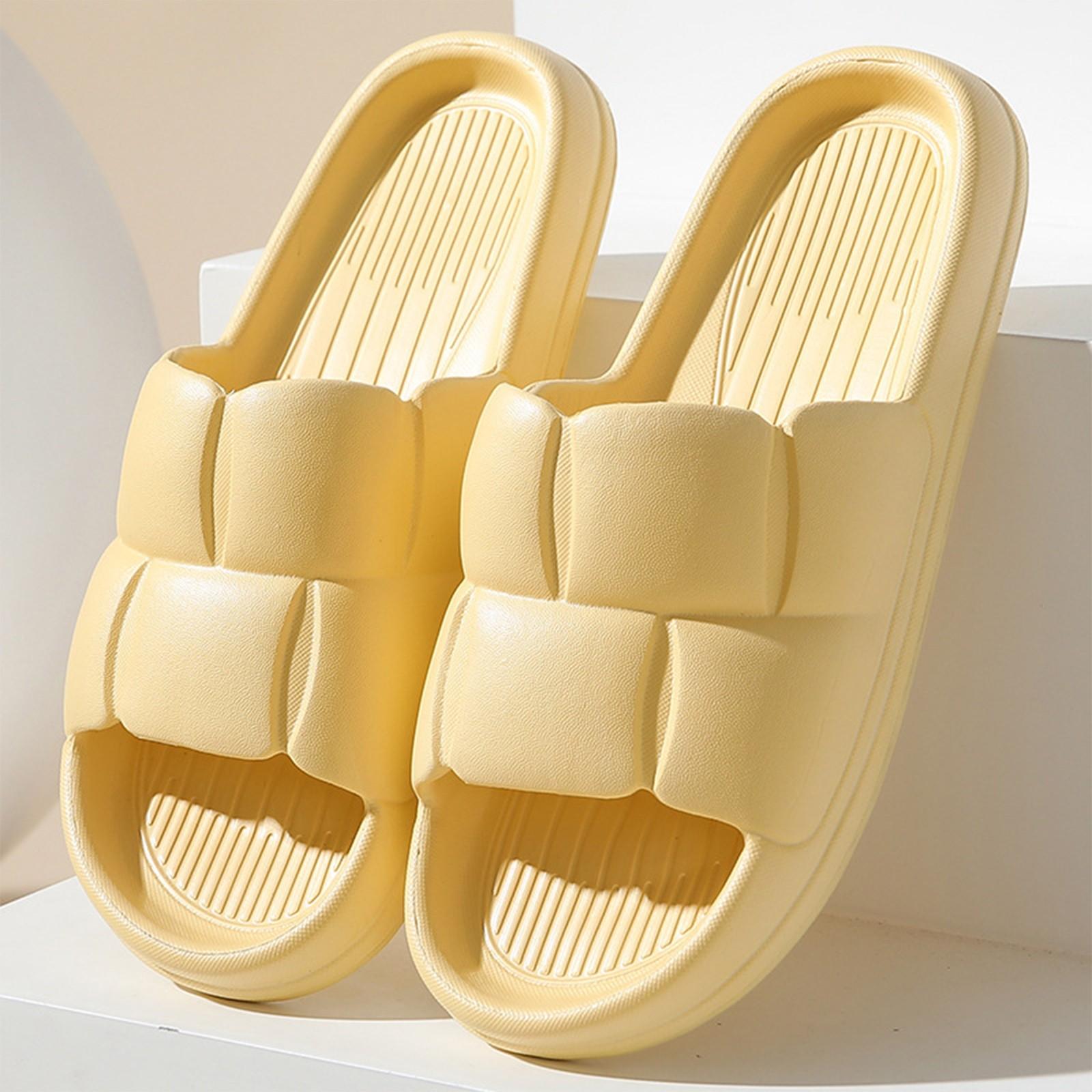 

Крутые тапочки для дома, ванной комнаты, домашние легкие тапочки на мягкой подошве, женские тапочки 38 жёлтый