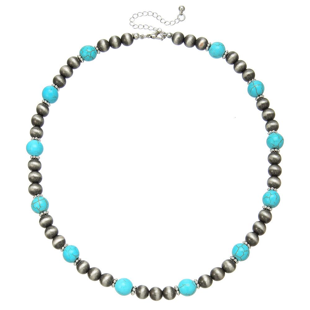 Turquoise Necklace Butterfly Water Drop Pearl Love Pendant Clavicle Chain Neck Chain