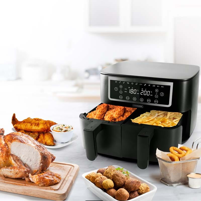 Kitchencook AIRMED8 Doppel-Heißluftfritteuse