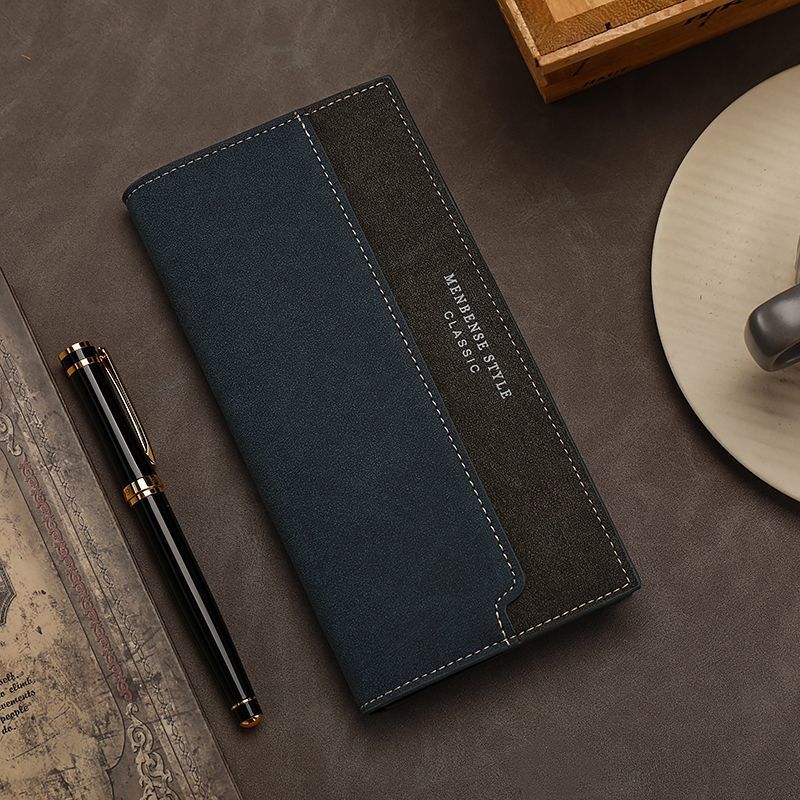 

Wallet Men s Long Suit Bag Retro 3-in-1 Ultra-thin Men s Multi-Card Position Card Bag Frosted ID Holder