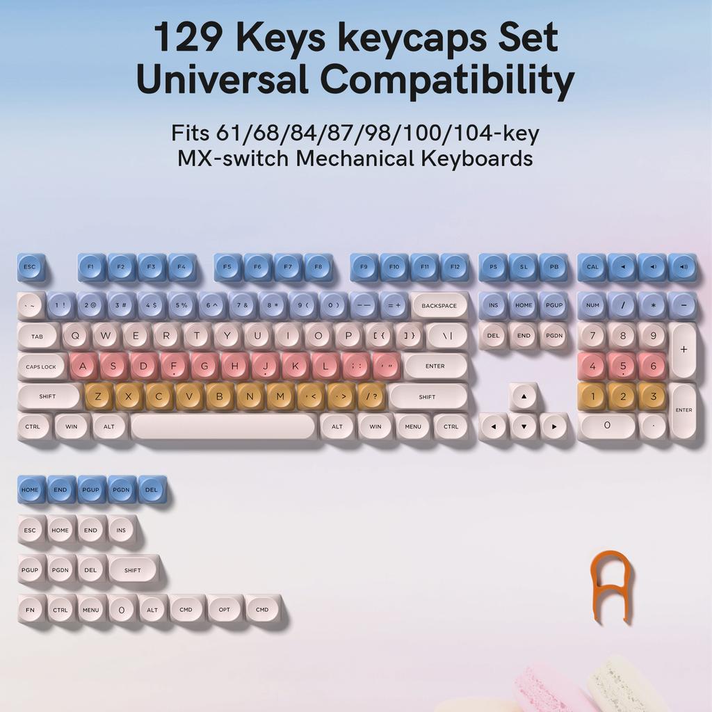 130 Keys Pink Liquid Foundation Keycap HOA Profile PBT Double Shot Keycap For Mx Switch Mechanical Keyboard ISO Enter Key Caps