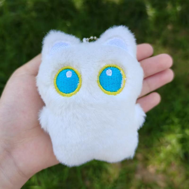 1-12 Stück weiße Katze Plüsch Schlüsselanhänger Niedliche Cartoon Kätzchen Weiche flauschige Stoffpuppe Autoschlüssel Rucksack Anhänger Taschenanhänger Geburtstagsgeschenk