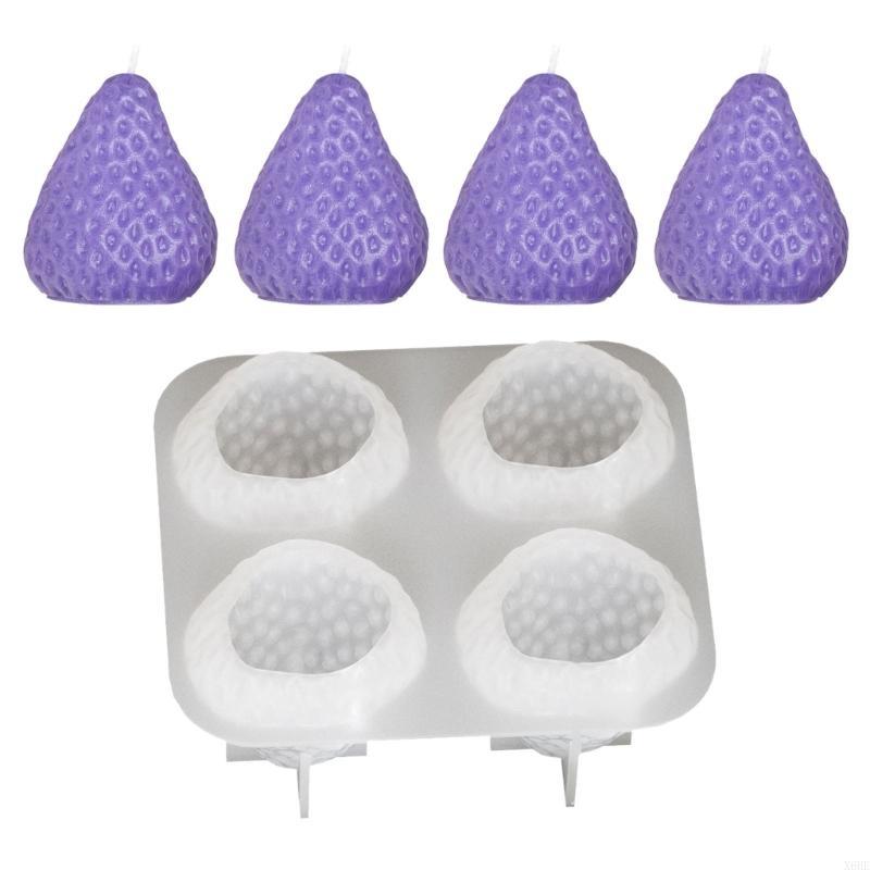 3D Strawberry Aromatherapy Candle Silicone Mold DIY Handmade Romantic Scented for Valentine's Day Party Home Decor Birthday Gift