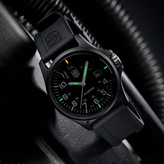 Luminox Patagonia Carbonox Green Logo Watch X2.2401 Black 44mm Model Swiss Made [Used]