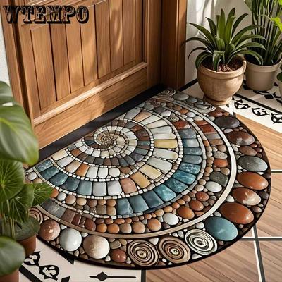 Tappeto semicircolare nordico Tappetino per porta d'ingresso domestico Resistente all'usura e allo sporco Tappetino per piedi sporchi Tappetino per esterni