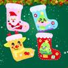 Children DIY Christmas Material Bag Playthings Kindergarten Creative Educational Handmade Cartoon Xmas Sock Cap Craft Kit Plaything for Kids