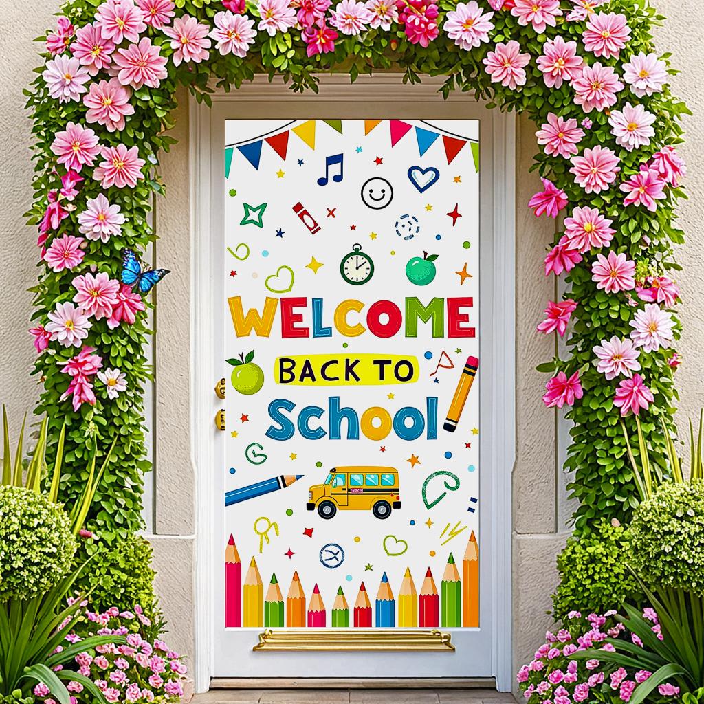 Classroom Decoration Colorful Design Welcome Back To School Banner Educational Banner Educational Theme School Bus Banner For