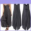 Rompers Negros Largos de Lujo Mono de Mujer Sexy Sin Tirantes Casual Rayas Holgado