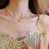 Collana a Clavicola con Nappa di Perle e Farfalla in Stile Coreano