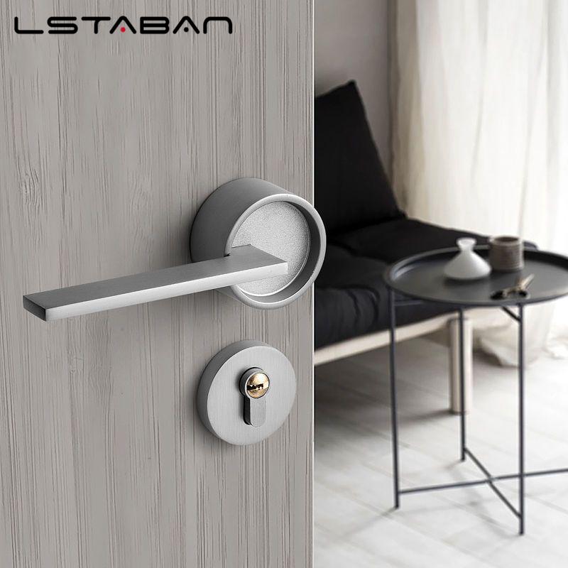 Serrature per Porte in Lega di Zinco Maniglia per Porta della Camera da Letto Stile Nordico Maniglia per Porta Interna Cilindro della Serratura Serratura per Porta Sicura Silenziosa Ferramenta per la Casa