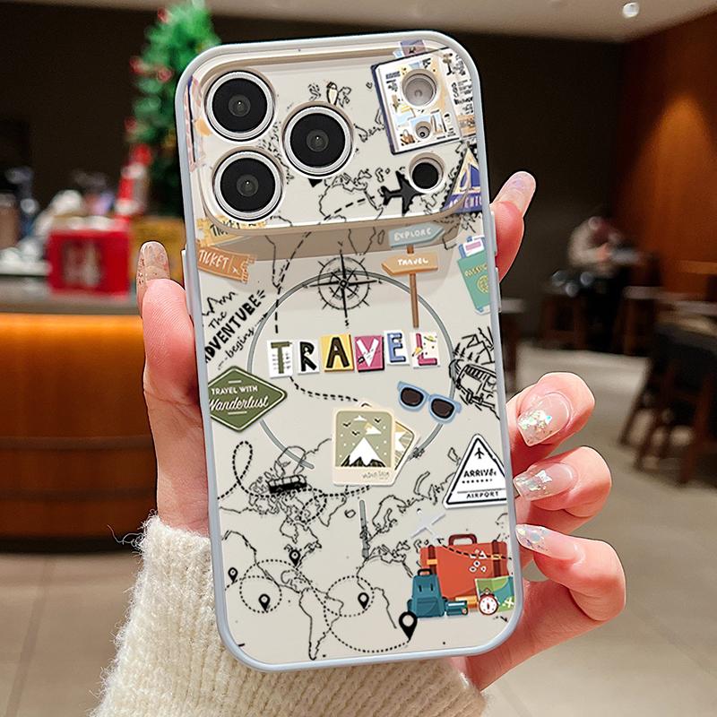 Air Line Travel Map Pattern Case For iPhone 17 Pro Max Magnetic For Magsafe Skin Feeling Cover For iPhone 16 15 14 13 Pro Max