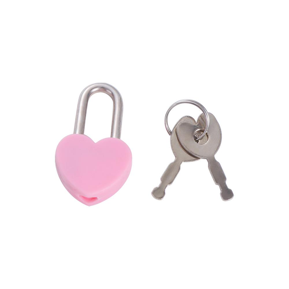 10pcs Vintage Plastic Mini Padlock with 2 Keys Romantic Heart Shape Padlock Antique Style Cute Diary Padlocks Travel