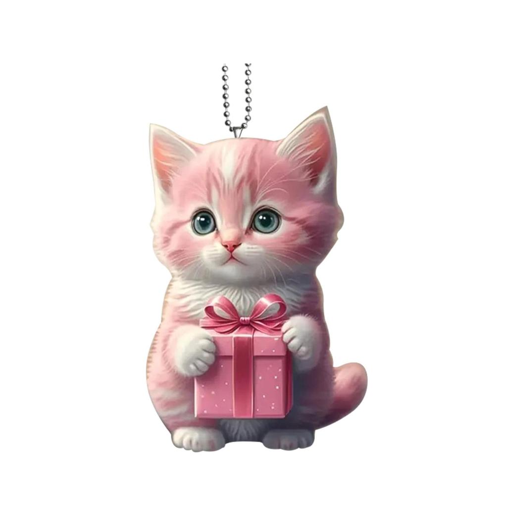 Acrylic cute cat pendant 1PCS plush toy car interior car hanging backpack keychain gift