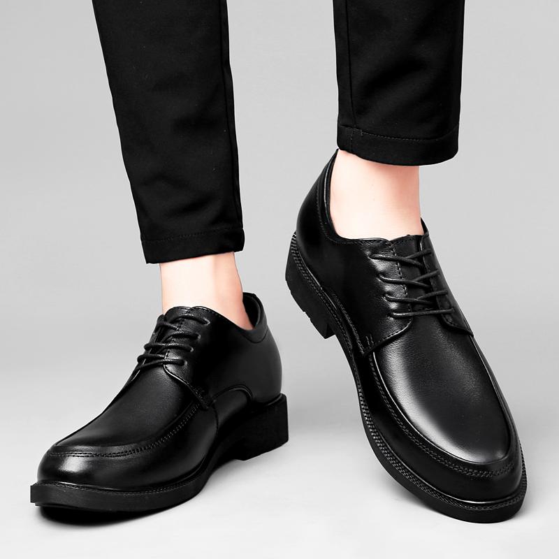 High Quality Genuine Cow Leather Men Dress Shoes Hidden Heel Elevator Shoes 4.5CM Height Increased Shoes For Men Wedding