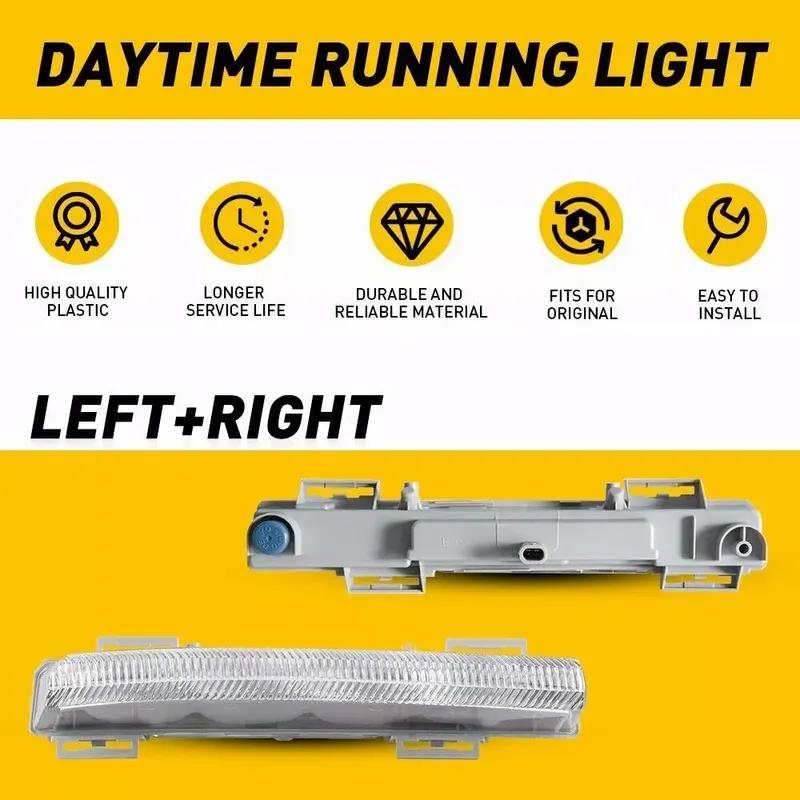 2x For Mercedes Benz W204 S204 C250 C230 C300 C350 W212 E350 E400 E550 SLK Class R172 LED DRL Fog Lights Daytime Running Lamp