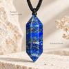 Natural Lapis Lazuli Double Terminated Hexagonal Crystal Point Pendant Necklace for Daily Wear