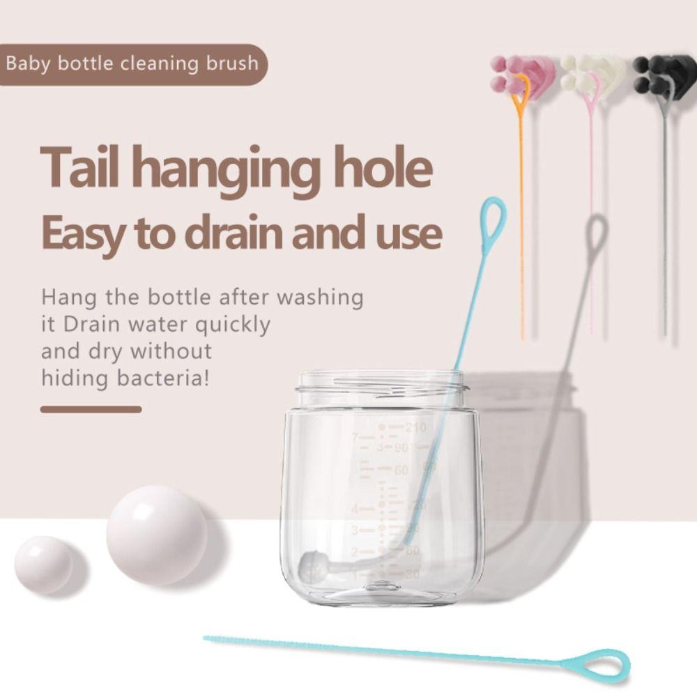 Extended Silicone Straw Brush 3mm Drinking Straw Cleaner Brush Straw Cleaning Brush Baby bottle