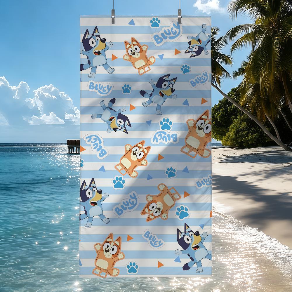 Cartoon cute B-Bluey Towel Drying Bath Towel Applicable To Light Swimming Camping Yoga Beach Out