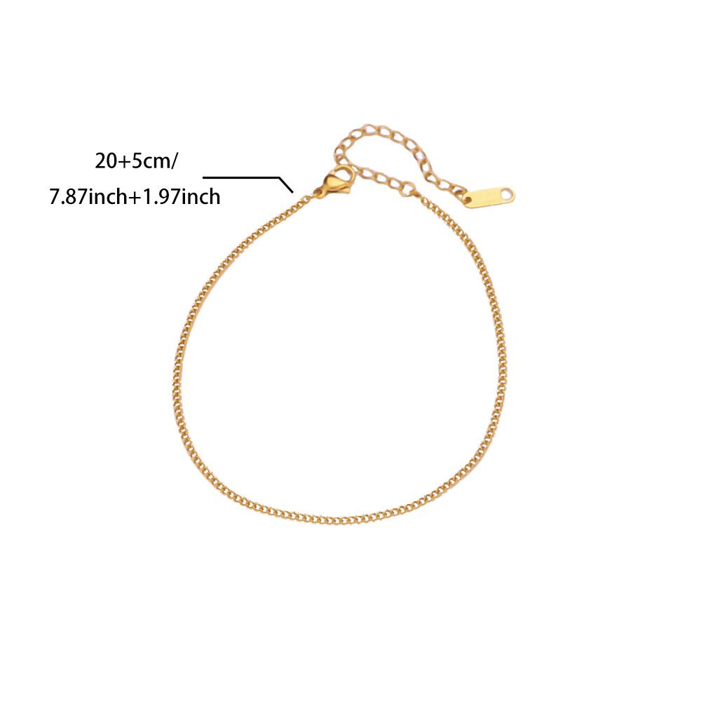 

Stainless Steel Chain Anklet Bracelet Gold Color Anti Fading Foot Anklets Summer Beach Vacation Accessories Simple Jewelry Gift