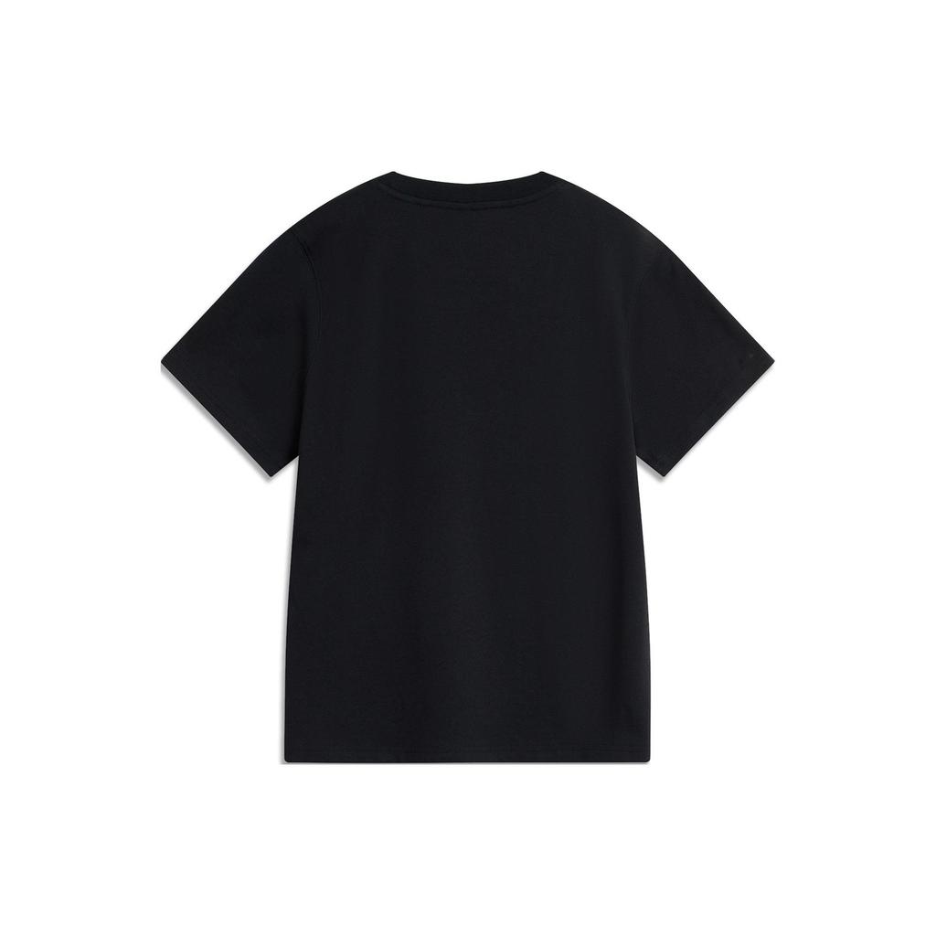 Li Ning X League Of Legends Collaboration Esports Series Solid Color Crew Neck Pullover Short Sleeve Regular T-Shirt Women Tops Black AHSUA96-3