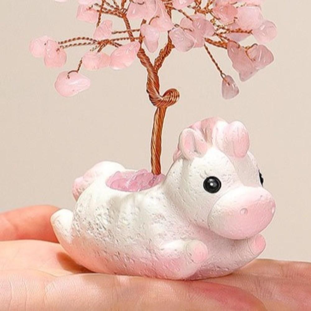 Cartoon Purple Crystal Money Tree Natural Crystal Desktop Ornament Home Decor