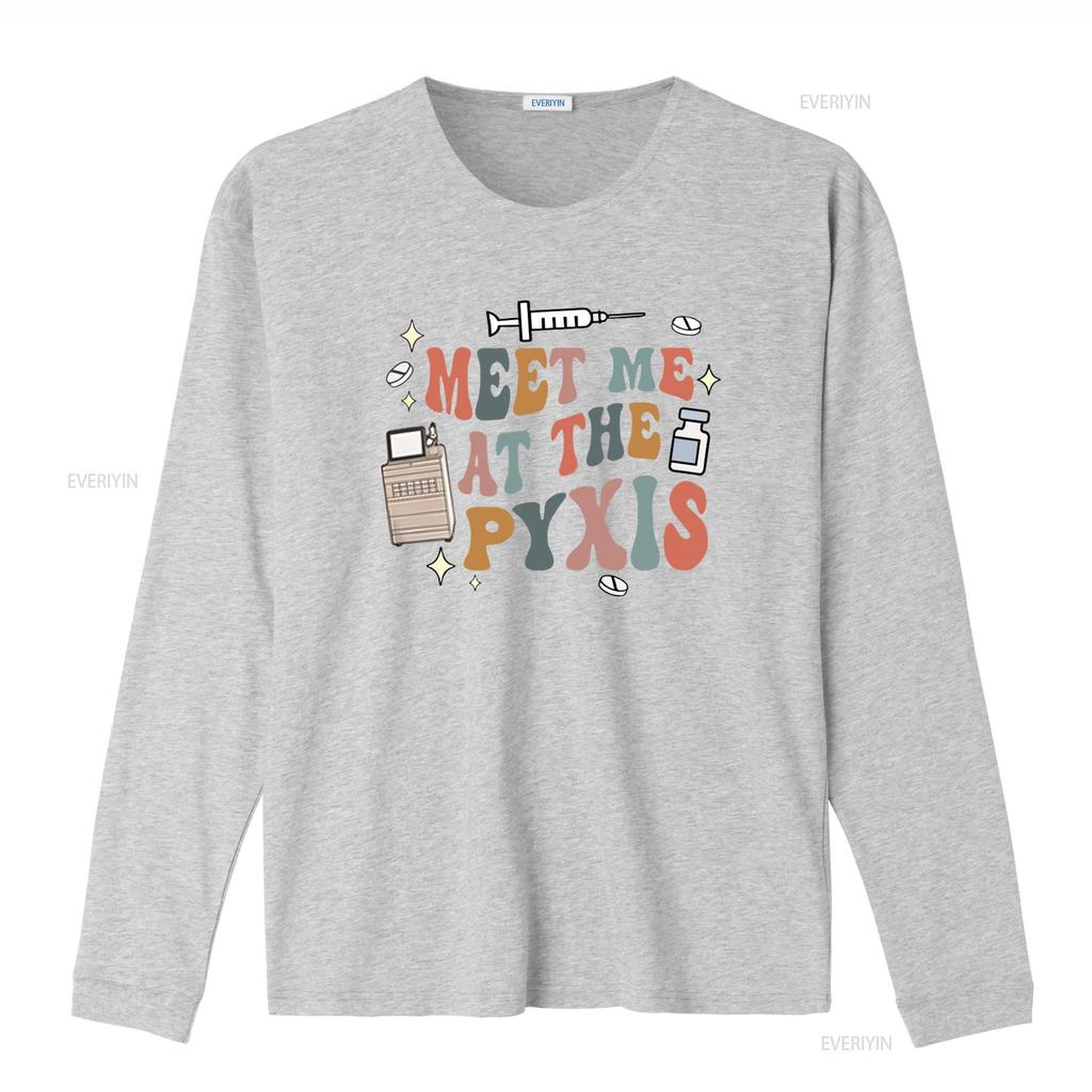 Retro Nurse Humor T Shirt Meet Me At The Pyxis Med Count Pharmacy Tech Surg Icu Nursing Pharm Pharmacist Medication Dispenser
