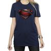 DC Comics Womens/Ladies Justice League Movie Superman Emblem Cotton Boyfriend T-Shirt
