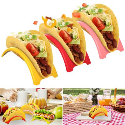 6/12 ks držák na taco potravinová třída bez BPA do trouby vhodné do myčky na nádobí stohovatelné barevné individuální servírování kuřecí rolka Tvrdá sada stojanu na taco shell